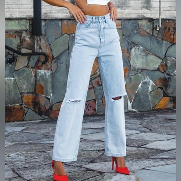 Beginning boutique Robin Wide Leg Jeans Blue - Picture 2 of 16